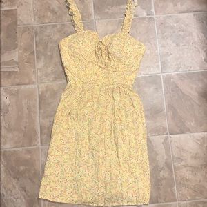 yellow floral spring / summer dress